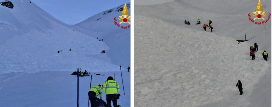 Valanga a San Domenico: fronte di 80 metri per un metro di spessore